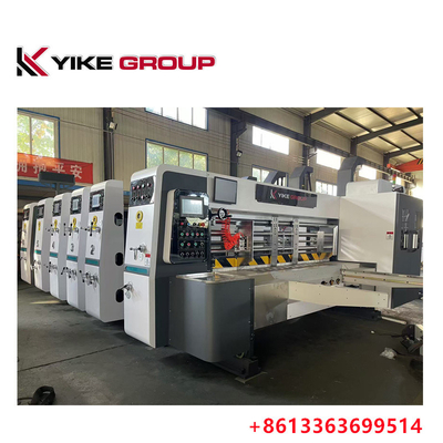 YK-1426 เครื่องพิมพ์แบบ Lead Edge Flexo Printer Slotter Die Cutter Machine สําหรับการทํากล่องกล่อง