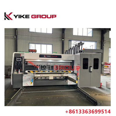 YK-1426 เครื่องพิมพ์แบบ Lead Edge Flexo Printer Slotter Die Cutter Machine สําหรับการทํากล่องกล่อง
