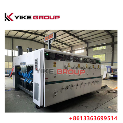 YK-1426 เครื่องพิมพ์แบบ Lead Edge Flexo Printer Slotter Die Cutter Machine สําหรับการทํากล่องกล่อง