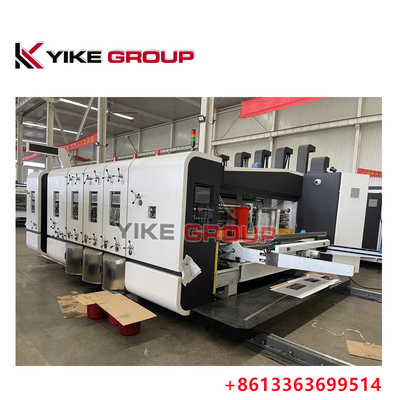 เครื่องพิมพ์ความเร็วสูง Flexo Slotter เครื่องตัด Die สําหรับกล่องพิซซ่า 50 มม
